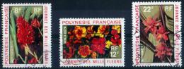 POLYNESIE 1971 FLEURS N° 83/85 OBLITERES Cote 6.15 Euros - Gebruikt