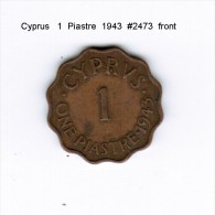 CYPRUS    1  PIASTRE  1943  (KM # 21) - Chipre