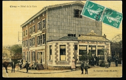 54 CIREY SUR VEZOUZE / Hôtel De La Gare / BELLE CARTE COULEUR TOILEE - Cirey Sur Vezouze