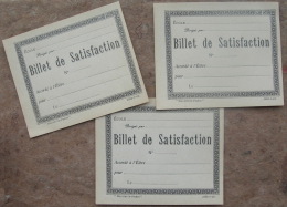 SCOLAIRE : BILLET DE SATISFACTION Lot De 3 / Vierge Et Neuf D´ époque " HACHETTE - Diplome Und Schulzeugnisse