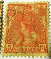 Netherlands 1898 Queen Wilhelmina 5c - Used - Used Stamps