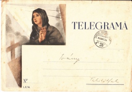 TELEGRAM FORM WITH ENVELOPE, WOMAN PRAYING, CROSS, 1940, ROMANIA - Telegraph