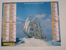 2000 CALENDRIER (double) ALMANACH DU FACTEUR, LA POSTE, REGATES EN MERS, PHOTO VALERY HACHE, OBERTHUR, ARDENNES 08 - Big : 1991-00