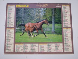 2006 CALENDRIER (double) ALMANACH DU FACTEUR, LABRADORS, CHEVAUX, OBERTHUR, ARDENNES 08 - Groot Formaat: 2001-...