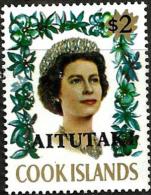 COOK ISLANDS AITUTAKI 25th ANNIVERSARY OF ACCESSION OF QEII 1977 SET OF 1 $2 STAMP MINT SG214 READ DESCRIPTION !! - Aitutaki