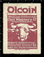 Old Original German Poster Stamp (advertising Cinderella,reklamemarke) Carl Wagner Und Co. - Cow Bull Kuh Stier Rind - Vaches