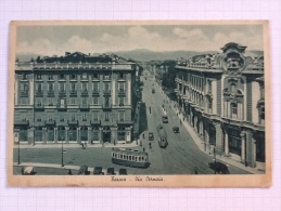 Torino Via Cernaia Auto Tram Filobus Animata- FP- VIAGGIATA 1940 *(pie2097) - Transports