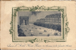PARIS : Hotel Mont-Fleuri - Avenue De La Grande Armée - TRES RARE LITHO. - Cachet De La Poste 1921 - Champs-Elysées