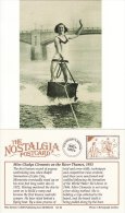 Postcard Waterskiing River Thames London 1933 G Clements Water Ski Nostalgia Repro - Water-skiing