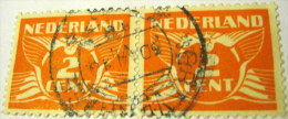 Netherlands 1924 Carrier Pigeon 2c X2 - Used - Used Stamps