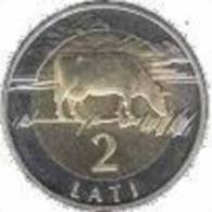 BIMETALIC  Latvia 2 Lats  - COW -2003 Y  UNC Very Very Rare - Letland