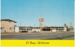 Route 66, El Reno OK Oklahoma, Ponderosa Motel, Lodging, Restaurant, 1950s Vintage Postcard - Ruta ''66' (Route)