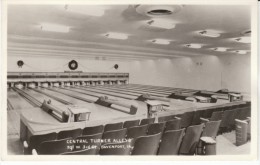 Central Turner Alleys, Davenport IA Iowa, Bowling Alley Interior View On C1950s Vintage Real Photo Postcard - Boliche