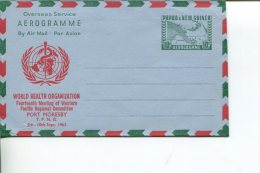 (505) Papua New Guinea Mint Aerogramme For World Heatl Organisation - OMS