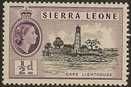 SIERRA LEONE 1956 1/2d Lighthouse SG 210 HM PN204 - Sierra Leone (...-1960)