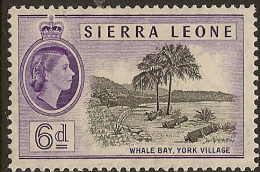 SIERRA LEONE 1956 6d Whale Bay SG 216 HM PN203 - Sierra Leona (...-1960)