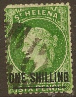 ST HELENA 1864 1/- Green QV SG 17 U BZ00 - Saint Helena Island