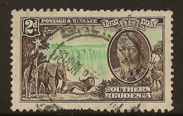 SOUTHERN RHODESIA 1935 2d KGV Silver Jubilee SG 32 U PQ04 - Rhodesia Del Sud (...-1964)