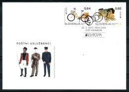 A076 Slowenien Slovenia 2013 Mi.No. 992 - 993 FDC Europa CEPT Postal Vehicle Postfahrzeug Bicycle Bike Carriage - 2013