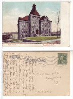 19?? Postcard Canajoharie High School Fort Plain N.Y. United States Of America - Marcophilie
