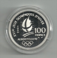 MONNAIE DE PARIS - Jeux Olympiques ALBERVILLE - 1990 - 73 - SAVOIE 100 F Argent Skieurs Qualité épreuve Capsule - Commemorative