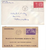 1941 1957 United States Of America USA 2 Covers Coronado Hamilton (1 FDC) - Postal History