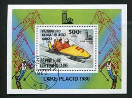 Centrafricaine 1980 [Block] Sledge | Lake Placid 80, Winter Games | Skiing - Invierno 1980: Lake Placid