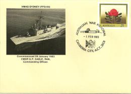 AUSTRALIA PRIVATE COVER WAR SHIP "SYDNEY" POSTMARK ON $0.24 FLOWER DATED 01-02-1983 CANBERRA CTO SG? READ DESCRIPTION !! - Cartas & Documentos