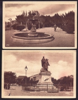 LOT 2 CPA ANCIENNES- FRANCE- SIGEAN (11)- FONTAINE  ET MONUMENT AUX MORTS DU JARDIN PUBLIC- TRES GROS PLAN- ANIMATION - Sigean