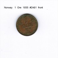 NORWAY   1  ORE  1935  (KM # 367) - Norvège