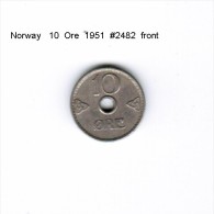 NORWAY   10  ORE  1951  (KM # 383) - Norvège