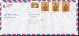 Canada Airmail Par Avion LONDON Ontario 1988 Cover Lettre To Germany Fuchs Red Fox Christmas Weihnachten 3-Stripe - Briefe U. Dokumente