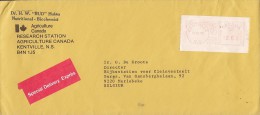 Canada Special Delivery Exprés Label KENTVILLE Meter Stamp 1985 Cover Lettre To MERLEBEKE Belgium (2 Scans) - Briefe U. Dokumente