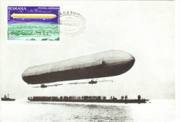 ZEPPELIN, CM, MAXICARD, CARTES MAXIMUM, OBLIT FDC, 1978, ROMANIA - Zeppelins