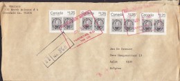 Canada Registered Recommandé Einschreiben VANCOUVER B.C. 1985? Cover Lettre AALST Belgium 4x Similar Stamps On Stamps - Covers & Documents