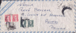 Brazil Airmail Aereo CLARIDGE HOTEL (Buenos Aires, Argentina) Cachet GUANABARA 1963 Cover Letra ANVERS Belgium (2 Scans) - Storia Postale