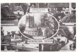 Multiview Postcard COCKINGTON 1951 Torquay Devon Drum Inn Church Farmhouse Repro - Torquay