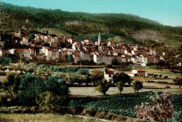 CPSM  CALLAS    Le Village  ,la Tour Du Pigeonnier Et Ses Environs  Vu Du Ciel - Callas