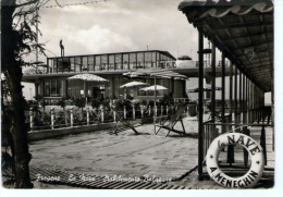 Bellissima Cartolina  Anni 50  (formato Grande)      " Fregene - La Nave  - Stabilimento Balneare" - Fiumicino