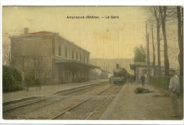 Carte Postale Ancienne Amplepluis - La Gare - Chemin De Fer - Amplepuis