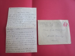 1949 Lettre D´Amour "enflammée "de Hyéres >1er Maître Pilote Gouel Base Aérienne Navale (B.A.N ) KOUIBGA (Maroc)OMEC RBV - Lettres & Documents