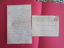 1949 Lettre D´Amour "enflammée "de Hyéres>1er Maître Pilote Gouel Base Aérienne Navale(B.A.N ) KOUIBGA (Maroc)Flamme RBV - Storia Postale