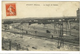 Carte Postale Ancienne Grigny - Le Dépot De Badan - Chemin De Fer - Grigny