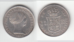 HIGH QUALITY **** ESPAGNE - SPAIN - 1 REAL 1854 ISABEL II - 7 POINTED STAR - ARGENT - SILVER **** EN ACHAT IMMEDIAT - Premières Frappes