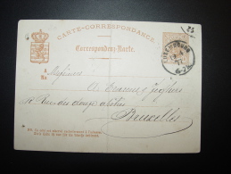 1877  LUXEMBOURG  Pour BRUXELLES BELGIQUE ...  Pliure !!! - Stamped Stationery