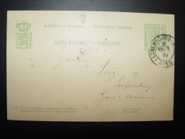 1892 LUXEMBOURG  Pour LUXEMBOURG - Entiers Postaux