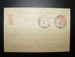 1887 LUXEMBOURG VILLE Pour CONTROLEUR DÖBELN SACHSEN - Stamped Stationery