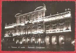 CARTOLINA VIAGGIATA ITALIA - TORINO DI NOTTE - Palazzo Carignano - ANNULLO TORINO FERROVIA 06 - 08 - 1940 - Palazzo Carignano