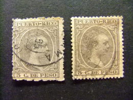 PUERTO RICO Año 1894  -- Edifil Nº 108 º FU Verde Grisaceo - ALFONSO XIII -- Yvert & Tellier Nº 108 º FU - Puerto Rico