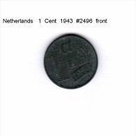 NETHERLANDS    1  CENT  1943  (KM # 170) - 1 Centavos